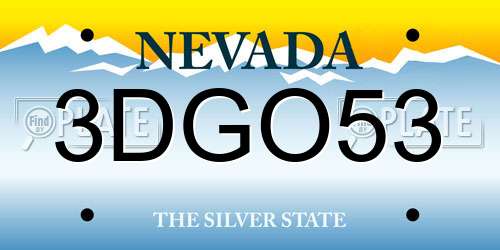 3DGO53 Nevada License Plate
