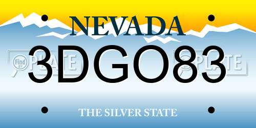 3DGO83 Nevada License Plate