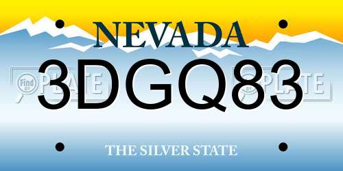 3DGQ83 Nevada License Plate