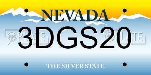 3DGS20 Nevada License Plate