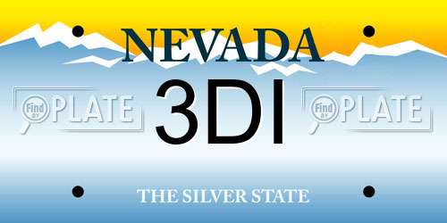3DI Nevada License Plate
