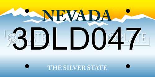3DLD047 Nevada License Plate