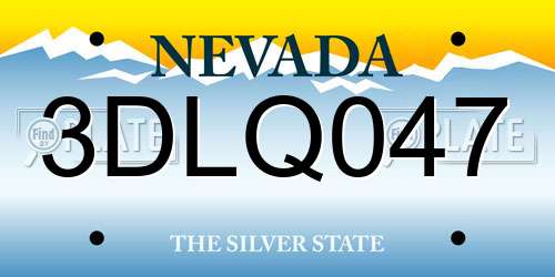 3DLQ047 Nevada License Plate