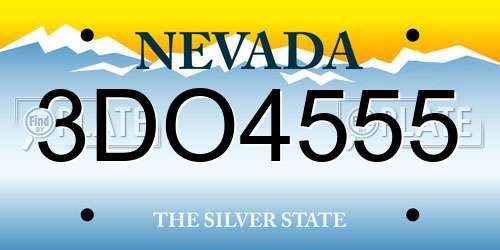 3DO4555 Nevada License Plate