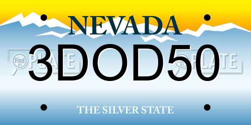 3DOD50 Nevada License Plate
