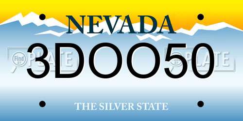 3DOO50 Nevada License Plate