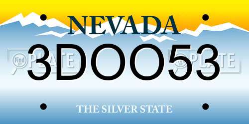 3DOO53 Nevada License Plate