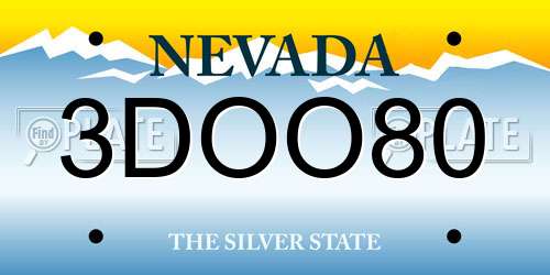 3DOO80 Nevada License Plate