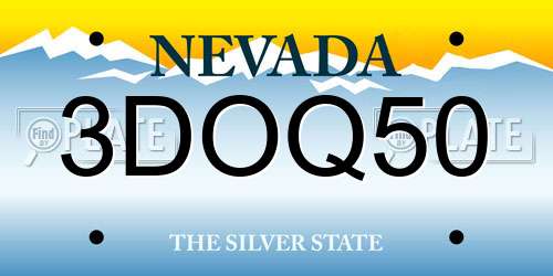 3DOQ50 Nevada License Plate