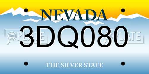 3DQ080 Nevada License Plate