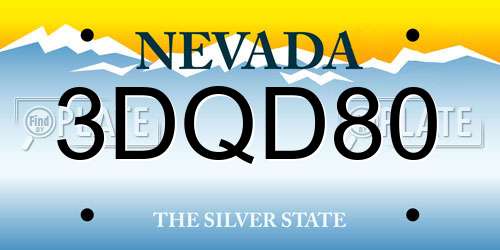 3DQD80 Nevada License Plate