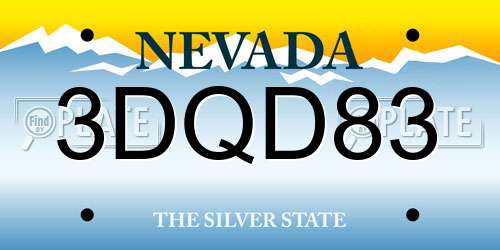 3DQD83 Nevada License Plate
