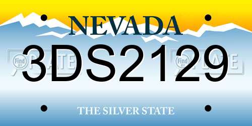 3DS2129 Nevada License Plate