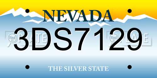 3DS7129 Nevada License Plate
