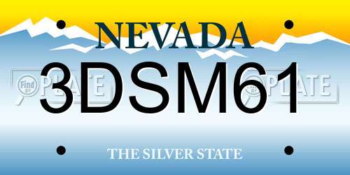 3DSM61 Nevada License Plate