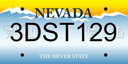 3DST129 Nevada License Plate