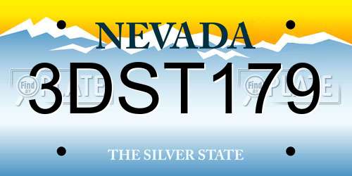 3DST179 Nevada License Plate