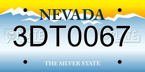 3DT0067 Nevada License Plate