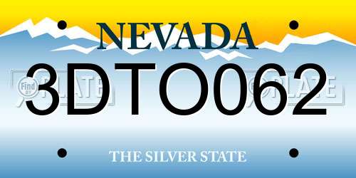 3DTO062 Nevada License Plate