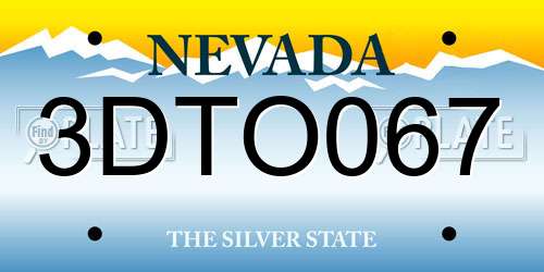 3DTO067 Nevada License Plate
