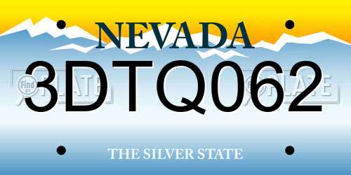 3DTQ062 Nevada License Plate