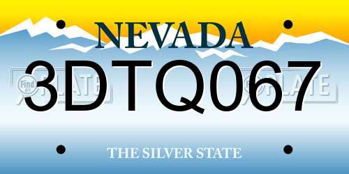 3DTQ067 Nevada License Plate