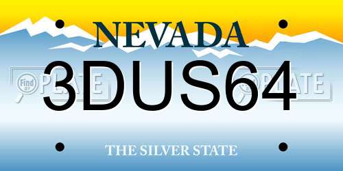 3DUS64 Nevada License Plate