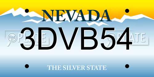 3DVB54 Nevada License Plate