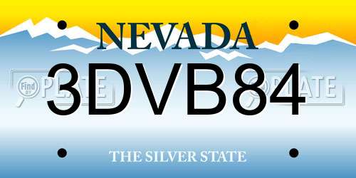 3DVB84 Nevada License Plate