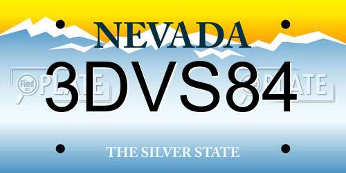 3DVS84 Nevada License Plate