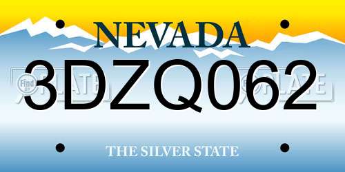 3DZQ062 Nevada License Plate