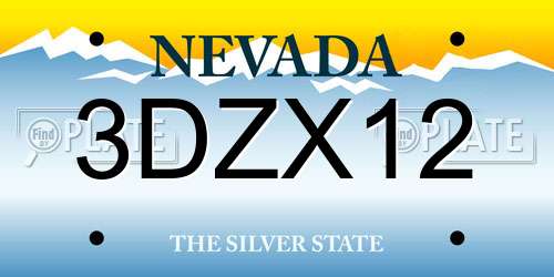 3DZX12 Nevada License Plate