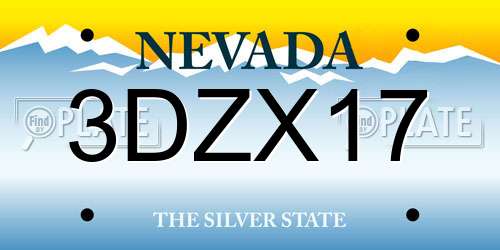 3DZX17 Nevada License Plate