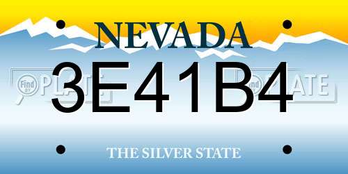 3E41B4 Nevada License Plate