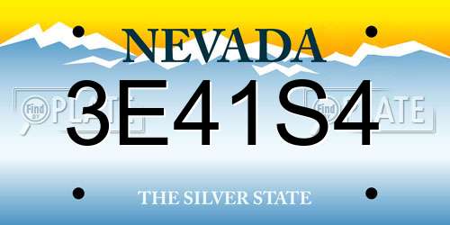3E41S4 Nevada License Plate