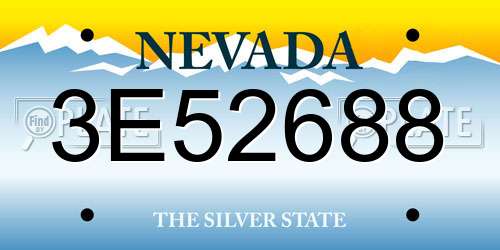 3E52688 Nevada License Plate