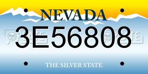 3E56808 Nevada License Plate