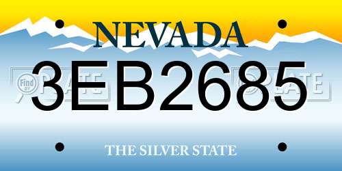 3EB2685 Nevada License Plate