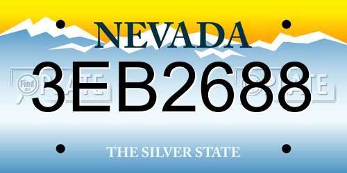 3EB2688 Nevada License Plate