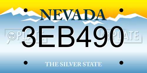 3EB490 Nevada License Plate