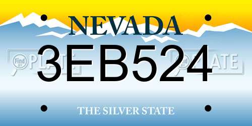 3EB524 Nevada License Plate