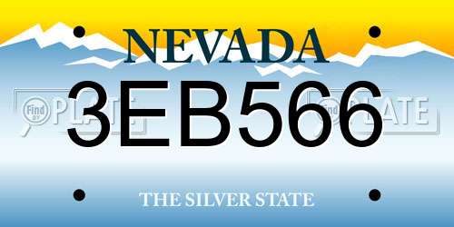 3EB566 Nevada License Plate