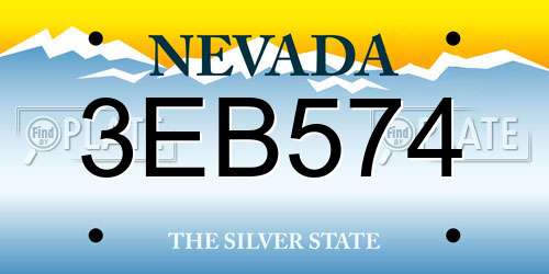 3EB574 Nevada License Plate