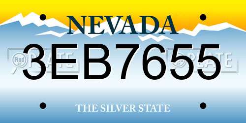 3EB7655 Nevada License Plate