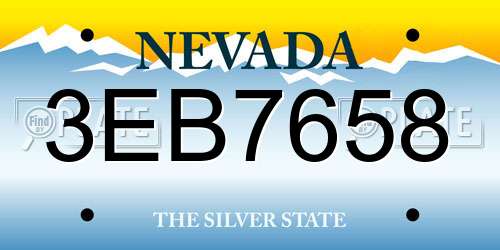 3EB7658 Nevada License Plate