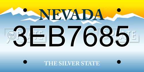 3EB7685 Nevada License Plate