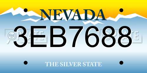 3EB7688 Nevada License Plate