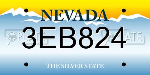 3EB824 Nevada License Plate