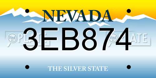 3EB874 Nevada License Plate