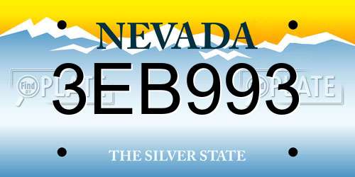 3EB993 Nevada License Plate